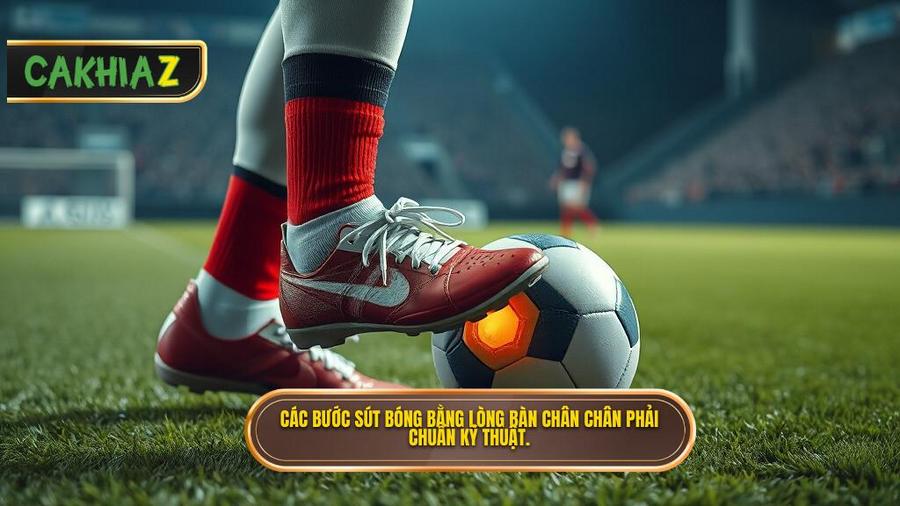 Kỹ thuật sút bóng bằng lòng bàn chân phải: Bí kíp làm chủ đường bóng cực đỉnh 2 Các bước sút bóng bằng lòng bàn chân chân phải chuẩn kỹ thuật